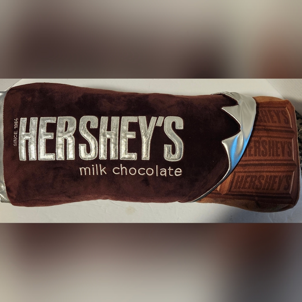 Authentic Hershey Chocolate Bar Plush Pillow With Microwaveable Heat Pouch 22"